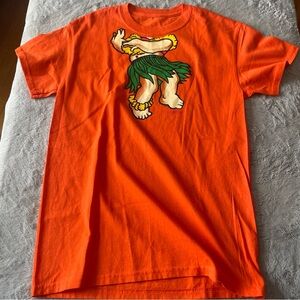 Orange T-Shirt with Hula Dancer Graphic adult size Small